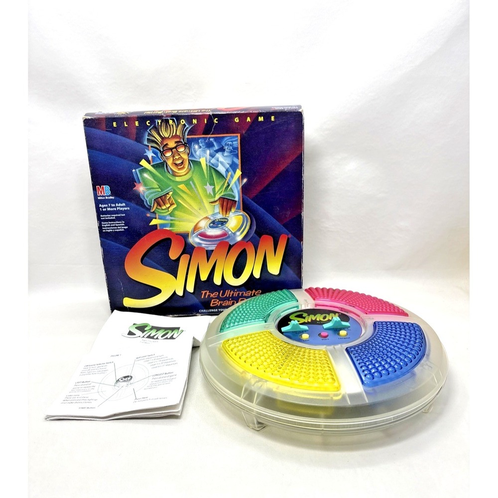Vtg Clear Simon Electronic Light Game 1997 Milton Bradley Instructions Works 90s